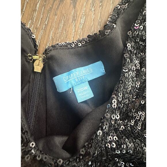 NWT Draper James RSVP Sequin Black Holiday Special Occasion Dress Prom size 20W - Picture 5 of 14